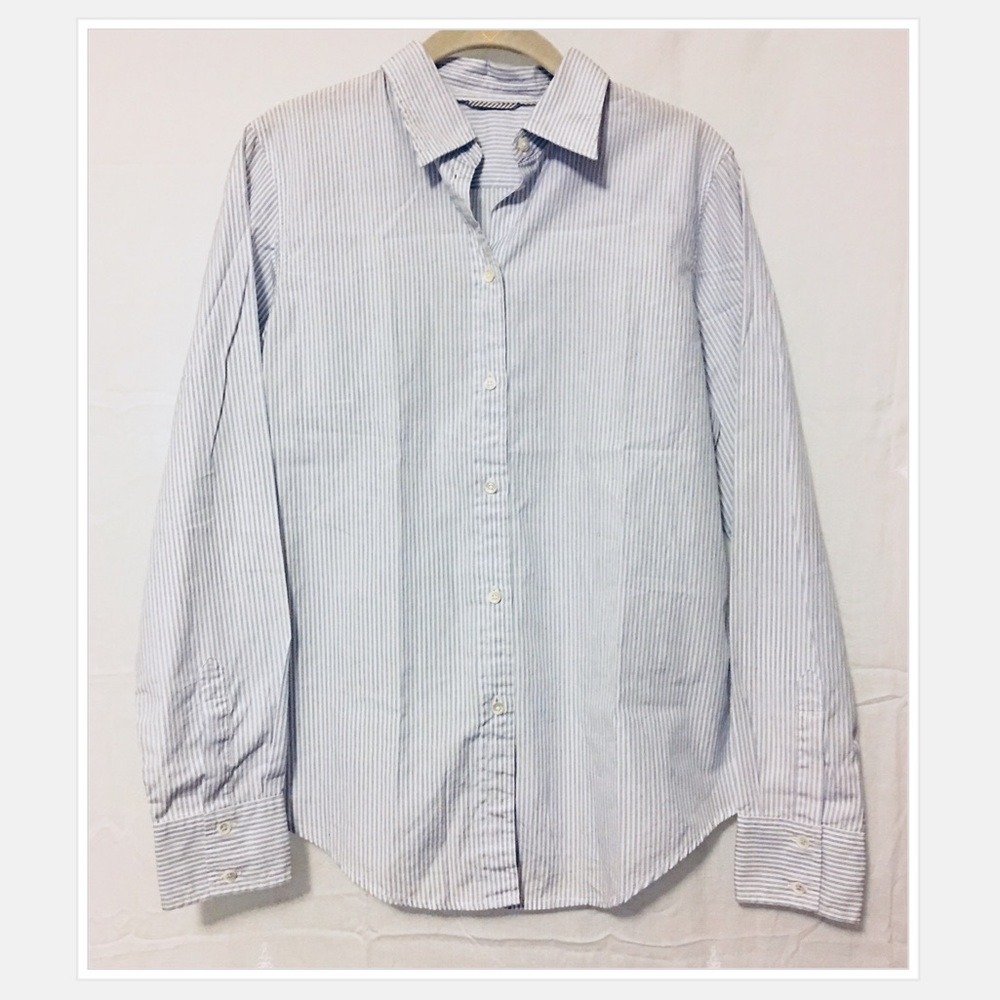 LOFT Button-Down Collared Long Sleeve Cotton Shirt